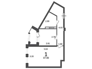 1-комнатная 37.40 кв.м, Жилой дом «Ирландская ул., д. 4, к. 1, 2», 7 046 875 руб.