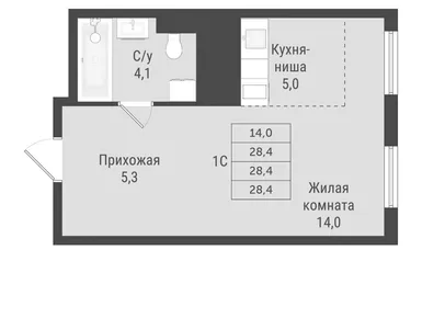 Студия 28.40 кв.м, ЖК «Отрадный», 7 952 000 руб.