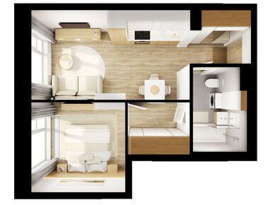 1-комнатная 34.50 кв.м, Плеханова 11 , 19 382 100 руб.