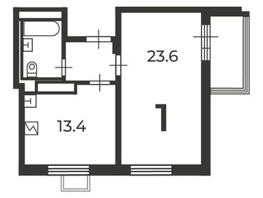 1-комнатная 45.10 кв.м, Жилой дом «2-я Хуторская ул., д. 33, к. 1, 2», 28 797 796 руб.