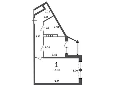 1-комнатная 37.00 кв.м, Жилой дом «Ирландская ул., д. 4, к. 1, 2», 6 920 900 руб.