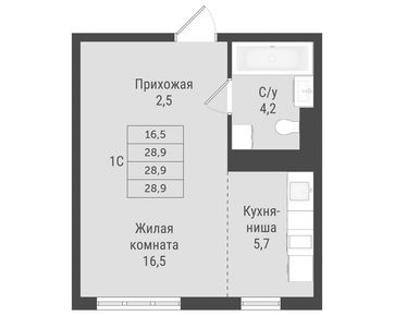 Студия 28.90 кв.м, ЖК «Отрадный», 7 803 000 руб.