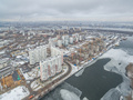 ЖК «Ривер Парк» в Нагатинском Затоне. Общий вид. Окрестности.  Аэрофотосъемка. Фото от 28.11.2016 г.