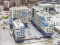 ЖК «Ривер Парк» в Нагатинском Затоне. Вид на корпус 7 и прилегающую территорию. Аэрофотосъемка от 12.01.2018 г.