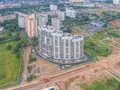 ЖК «Панорама Сколково». Вид со стороны Большого бульвара. Аэрофотосъемка. Фото от 18.07.2017 г.