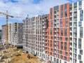 Район «Новые Ватутинки». Фасад корпуса 10/1 и 10/2, ход строительства. Аэрофотосъемка от 03.07.2018 г.