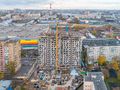 ЖК «Геометрия». Вид на корпус и окрестности. Аэрофотосъемка от 20.10.2017 г.