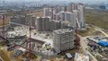 Ведутся работы по армированию вертикальных конструкций 1-го этажа на секции №3. Аэрофотосъёмка 21.10.2019 г.