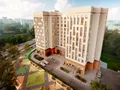 Входная группа апарт-комплекса выполнена по авторскому проекту.