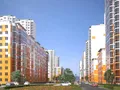 мкр. «Мегаполис». Необычные и яркие фасады — отличительная особенность новостроек.