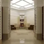 Стильное лобби с камином и зоной отдыха