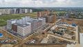Готовый корпус 1, монтаж корпуса 2, начало строительства корпуса 3. Аэрофотосъемка. Фото от 12.05.2019 г.