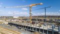 Монтаж нижних этажей 12 корпуса. Аэрофотосъемка от 11.04.2019.