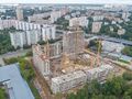 Ход строительства. Вид в сторону Можайского шоссе. Аэрофотосъёмка от 8.09.2017 г.