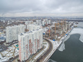 ЖК «Ривер Парк» в Нагатинском Затоне. Корпуса 8, 9, 10. Аэрофотосъемка. Фото от 28.11.2016 г.