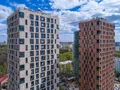 В корпусах «Пегас» и «Феникс» завершены фасадные работы. Аэрофотосъемка от 04.05.2017 г.