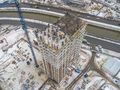 Ход строительства. Корпус 12. Ведется монтаж верхних этажей. Аэрофотосъемка от 30.11.17 г.
