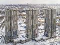 ЖК «Маяковский». Ход строительства. Отделка фасадов корпусов. Общий вид. Аэрофотосъемка от 05.03.2018 г.