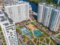ЖК «Ривер Парк» в Нагатинском Затоне. Аэрофотосъемка от 11.05.2018 г. Придомовая территория.
