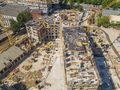 ЖК «Серебряный фонтан». Корпус 1. Вид сверху. Ход строительства. Аэрофотосъемка. Фото от 24.05.2018 г.