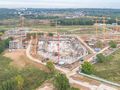 Ход строительства. Корпуса 12.1-12.3. Фундаментные работы. Аэрофотосъемка от 21.09.2017 г.