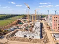 ЖК «Видный город». Ход строительства. Подготовка к монтажу второго этажа. Аэрофотосъемка. Фото 14.05.2017 г.