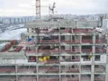 ЖК «Ривер Парк» в Нагатинском Затоне. Возведение верхних этажей. Аэрофотосъемка. Фото от 28.11.2016 г.