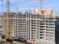 Ход строительства корпуса 10. Ведется монтажные работы верхних этажей. Аэрофотосъёмка от 4.05.18 г.