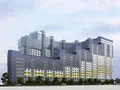 Для отделки фасадов и лифтовых холлов используются венесуэльский гранит, керамогранитная плитка и витражное остекление.