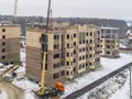 мкр. «Новое Бисерово-2». Ход строительства корпуса 2. Аэрофотосъемка. Фото от 21.12.2017 г.