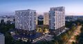 Жилой комплекс в вечернее время.