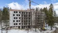 Вид корпуса. Возведение верхних этажей. . Аэрофотосъемка 3.03.2021 г.