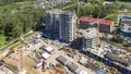 Общий вид комплекса. Вид сбоку. Ход строительства. Аэрофотосъемка 18.08.2020 г.