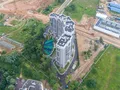 ЖК «Панорама Сколково». Вид со стороны Минского шоссе. Аэрофотосъемка. Фото от 18.07.2017 г.