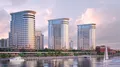 Состоит из пяти жилых монолитных корпусов, высота которых варьируется от 11 до 20 этажей