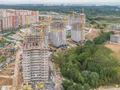 Ход строительства. Корпуса 1-5. Монтаж верхних этажей. Аэрофотосъемка от 21.09.2017 г.