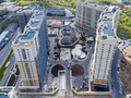 ЖК «Мосфильмовский». Отделка фасада, благоустройство территории комплекса. Аэрофотосъемка от 30.04.2016 г.