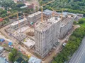 Ход строительства. Общий вид со стороны Рябиновой улицы. Аэрофотосъёмка от 8.09.2017