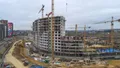 Ход строительства 1 корпуса. Ведется монтаж средних этажей. Аэрофотосъёмка от 14.11.18 года.