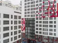 ЖК «Ривер Парк» в Нагатинском Затоне. Фасад (корп.5). Аэрофотосъемка от 12.01.2018 г.
