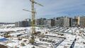 Вид новостройки. Дома сданы и заселены. Ведется строительство нового корпуса. Аэрофотосъемка 4.04.2022 г.