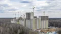 Ведение фасадных работ и монтаж верхних этажей. Аэрофотосъемка от 01.05.2021 г.