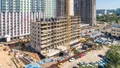 ЖК «Город». Вид корпуса 4, стадия строительства. Аэрофотосъемка от 09.08.2018 г.