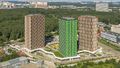 План застройки предусматривает возведение пяти корпусов
монолитно-каркасного типа. Три из них уже возведены. Аэрофотосъемка 3.08.2020 г.
