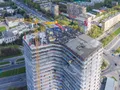 МФК «Штаб квартира на Мосфильмовской». Возведение верхних этажей. Аэрофотосъемка. Фото от 30.04.2016 г.