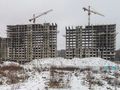 Ведется монтаж верхних этажей. Аэрофотосъемка от 11.12.17 г.