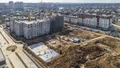 Корпус 5.7 возведен в монолите, корп.6.1 - заливка фундамента. Аэрофотосъемка от 11.04.2019.