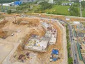 Ход строительства. Ведется монтаж нижних этажей. Аэрофотосъёмка от 17.05.18 г.