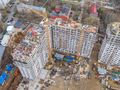 Ход строительства 1 корпуса. Ведется монтаж средних этажей. Аэрофотосъёмка от 27.04.18 г.