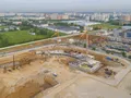 Ход строительства. Ведется монтаж нижних этажей. Аэрофотосъёмка от 17.05.18 г.